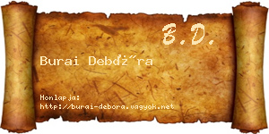 Burai Debóra névjegykártya